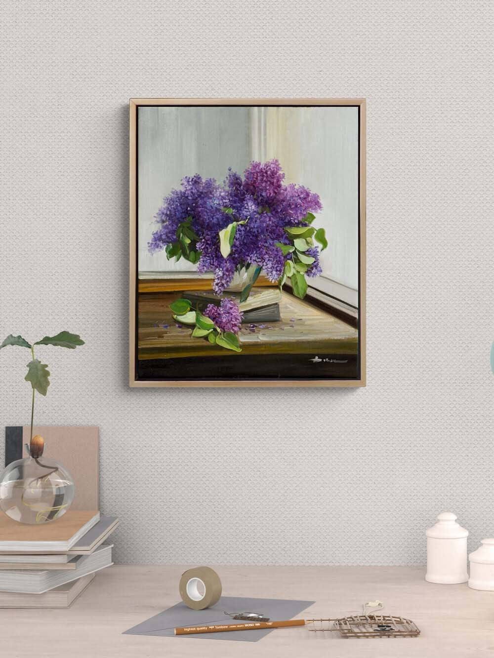 Leylakların Arasında Yağlı Boya Tablosu