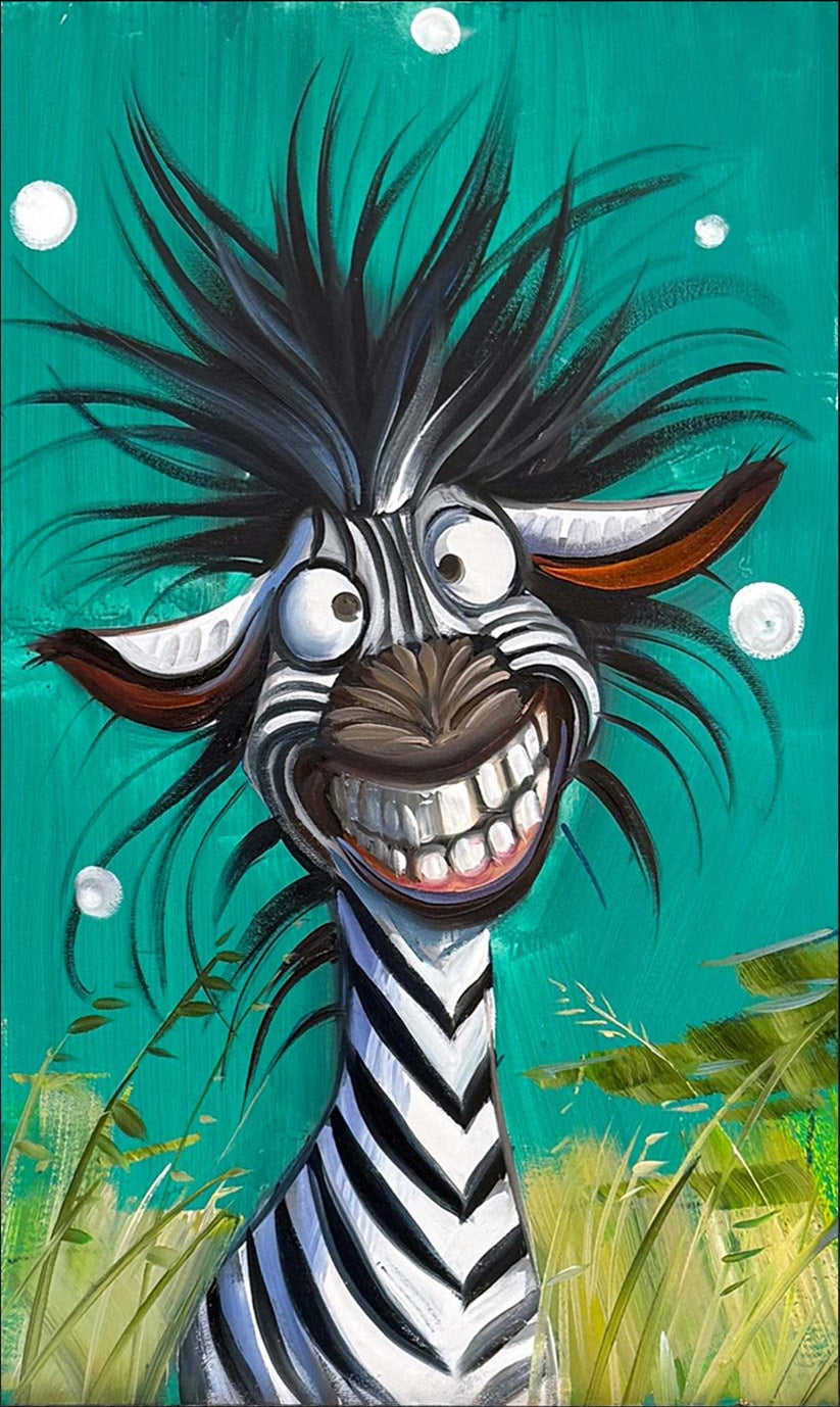 Çılgın Zebra Yağlı Boya Tablosu Simurg Sanatevi