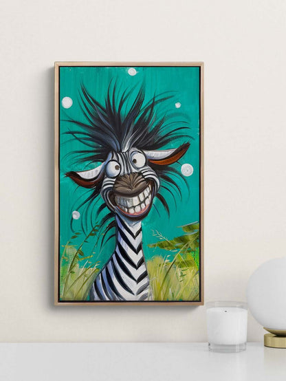 Çılgın Zebra Yağlı Boya Tablosu