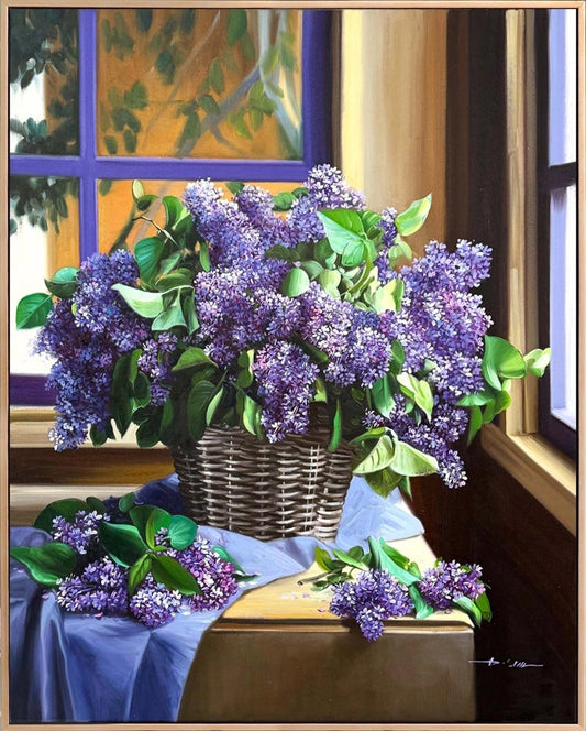 Baharın Hatırası Leylaklar Yağlı Boya Tablosu