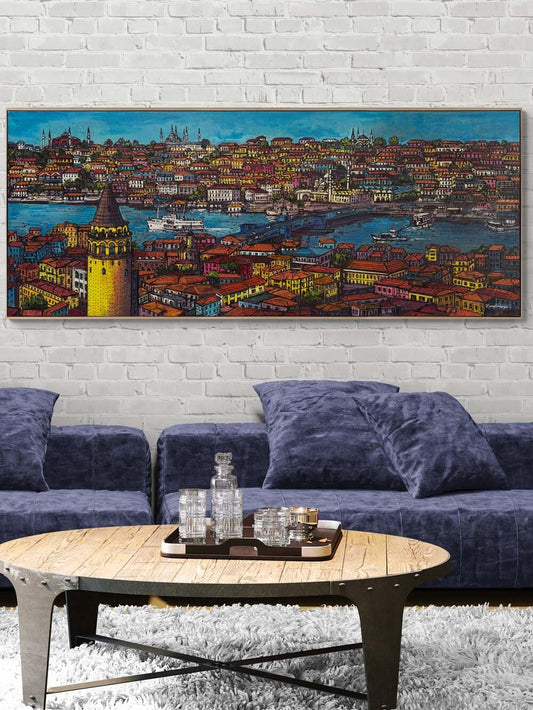 Haliç ve Galata Kulesi Yağlı Boya Tablosu