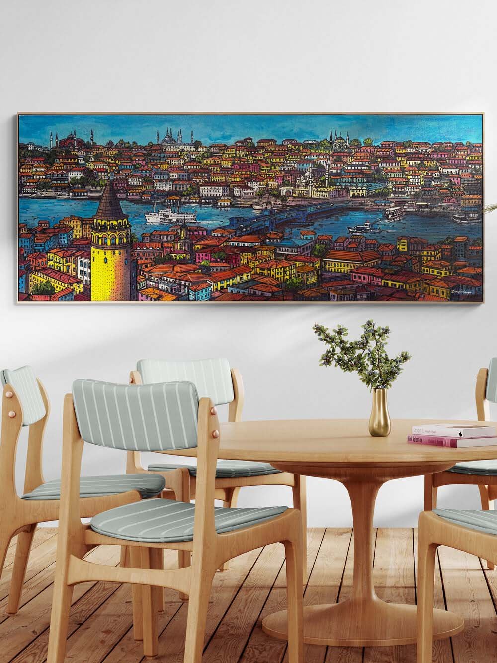 Haliç ve Galata Kulesi Yağlı Boya Tablosu