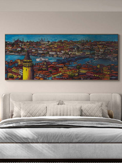 Haliç ve Galata Kulesi Yağlı Boya Tablosu