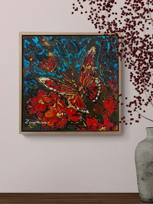 Bir Kelebeğin Dokunuşu Yağlı Boya Tablosu