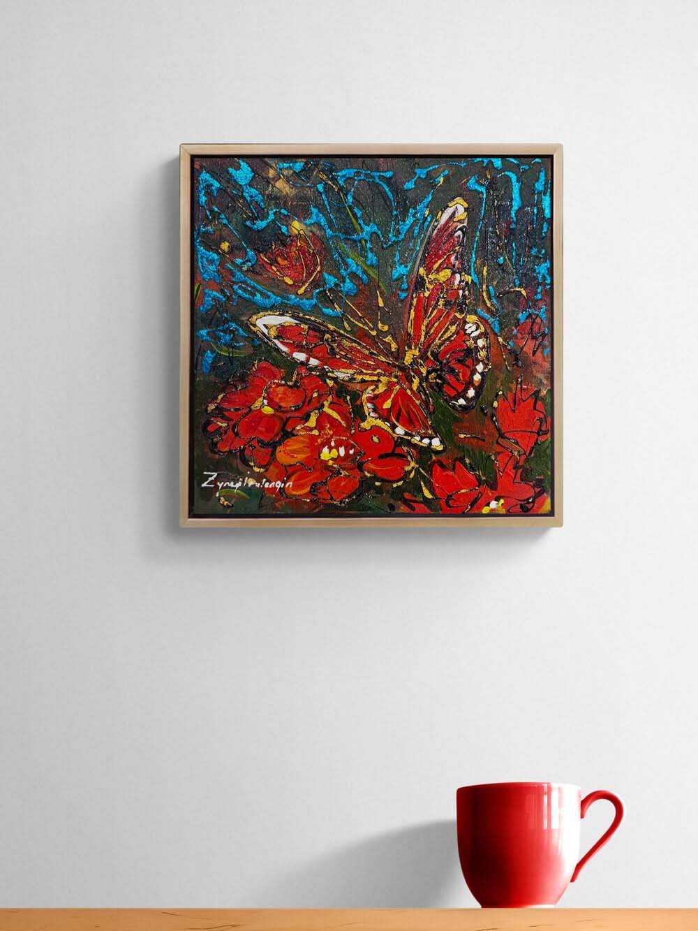 Bir Kelebeğin Dokunuşu Yağlı Boya Tablosu