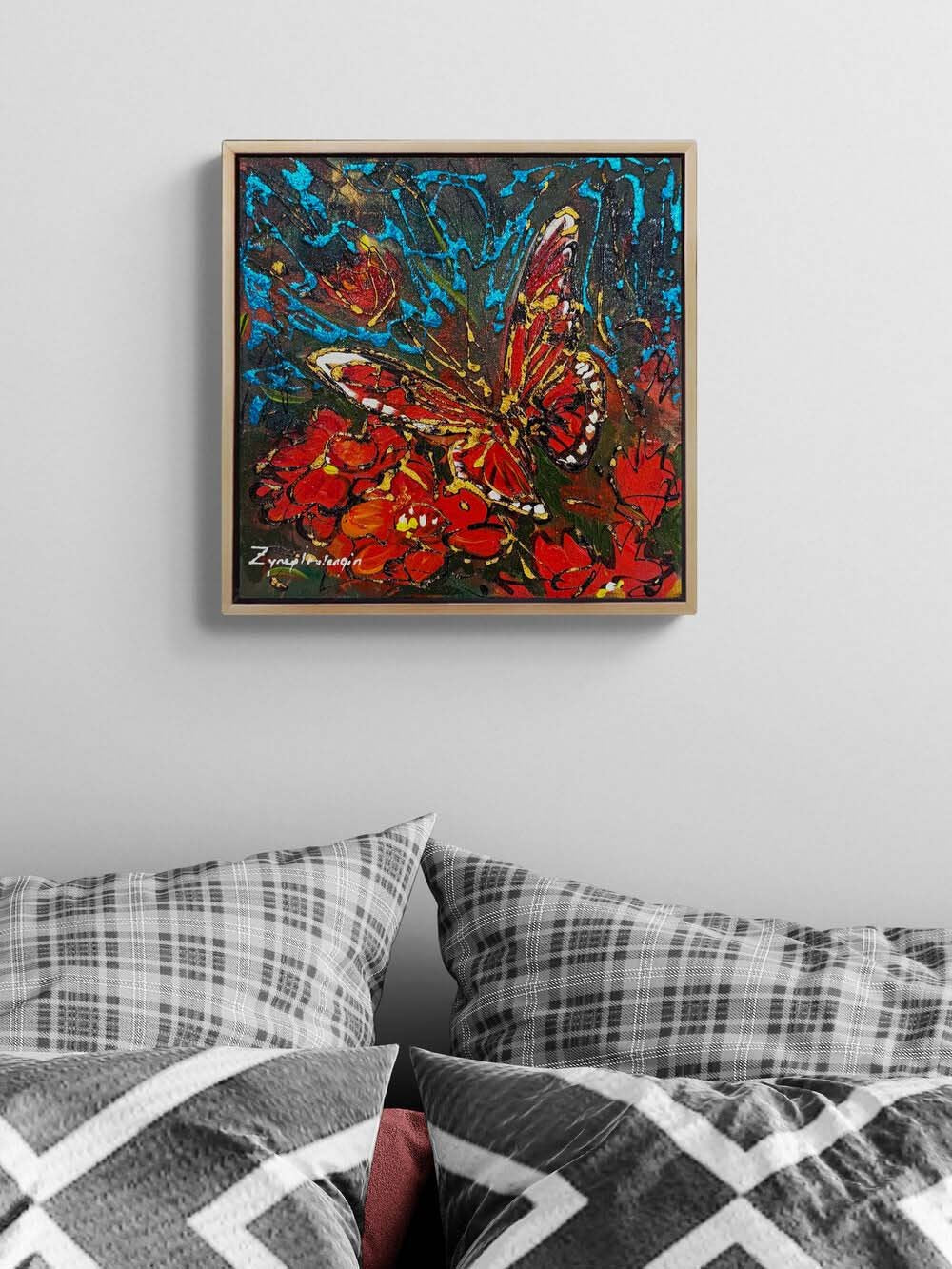 Bir Kelebeğin Dokunuşu Yağlı Boya Tablosu