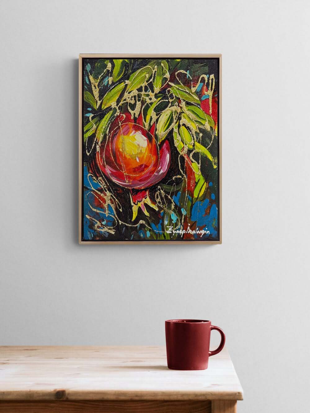 Işığın İçinde Nar Yağlı Boya Tablosu