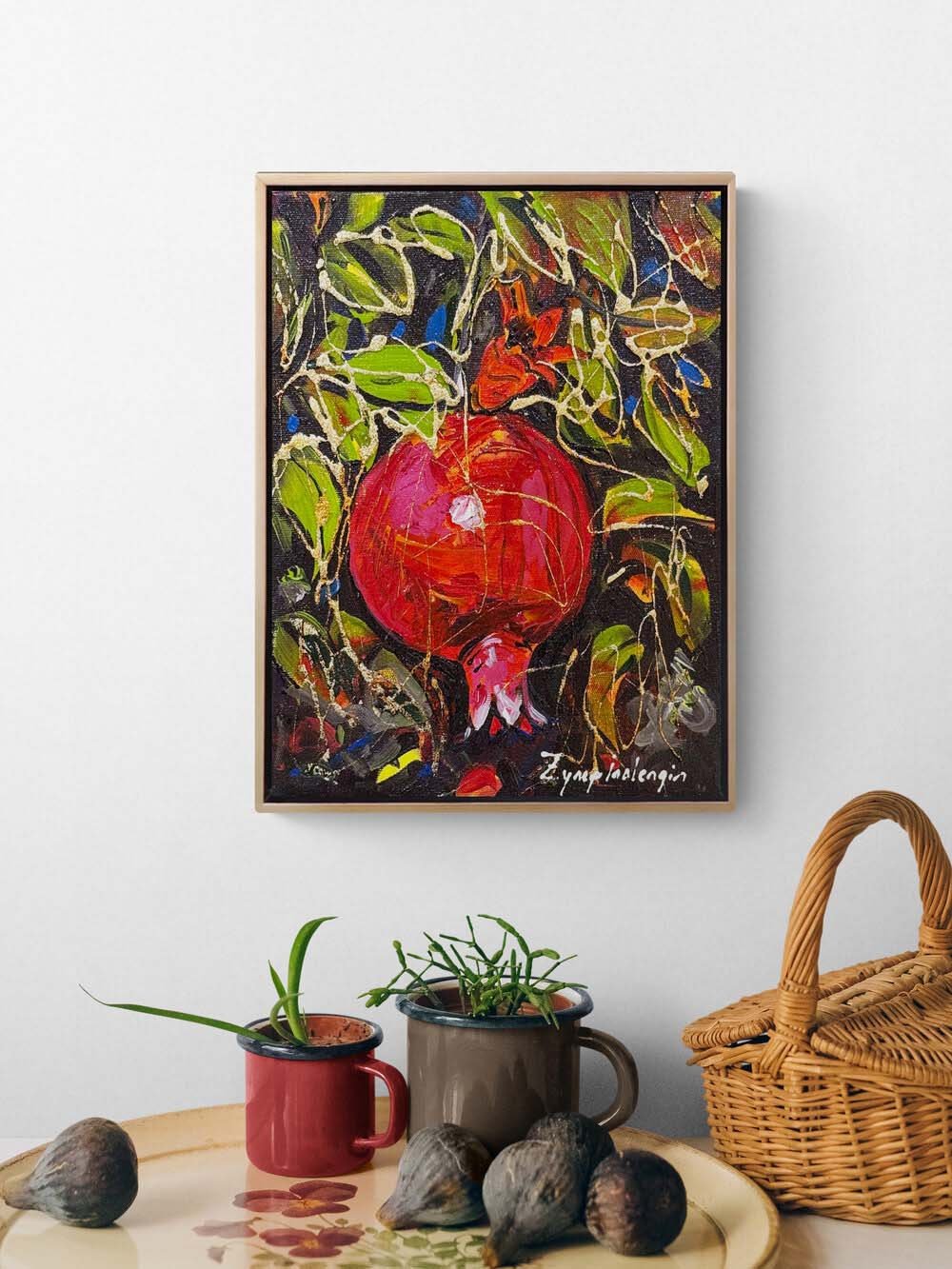 Dallardan Nar Yağlı Boya Tablosu