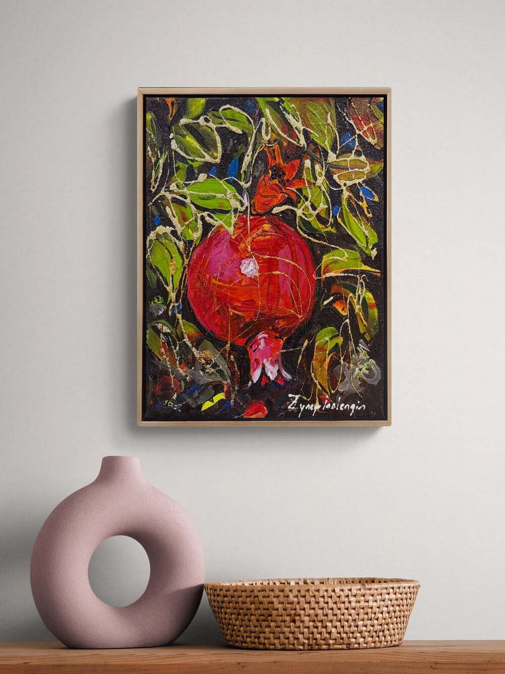 Dallardan Nar Yağlı Boya Tablosu