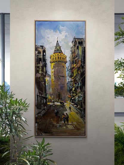 Kule Sokaklarında Yağlı Boya Tablosu
