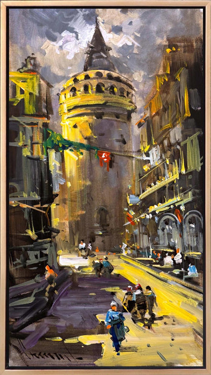 Galata'nın Yanında Yağlı Boya Tablosu