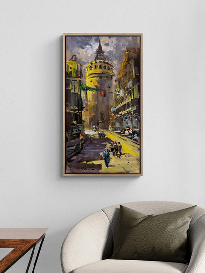 Galata'nın Yanında Yağlı Boya Tablosu