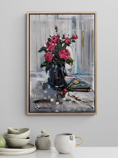 Güllerin Sessizliği Yağlı Boya Tablosu