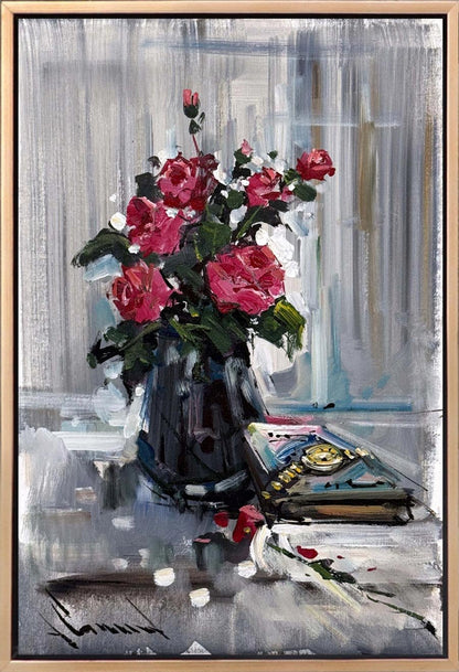 Güllerin Sessizliği Yağlı Boya Tablosu