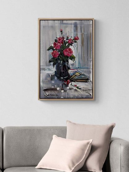 Güllerin Sessizliği Yağlı Boya Tablosu