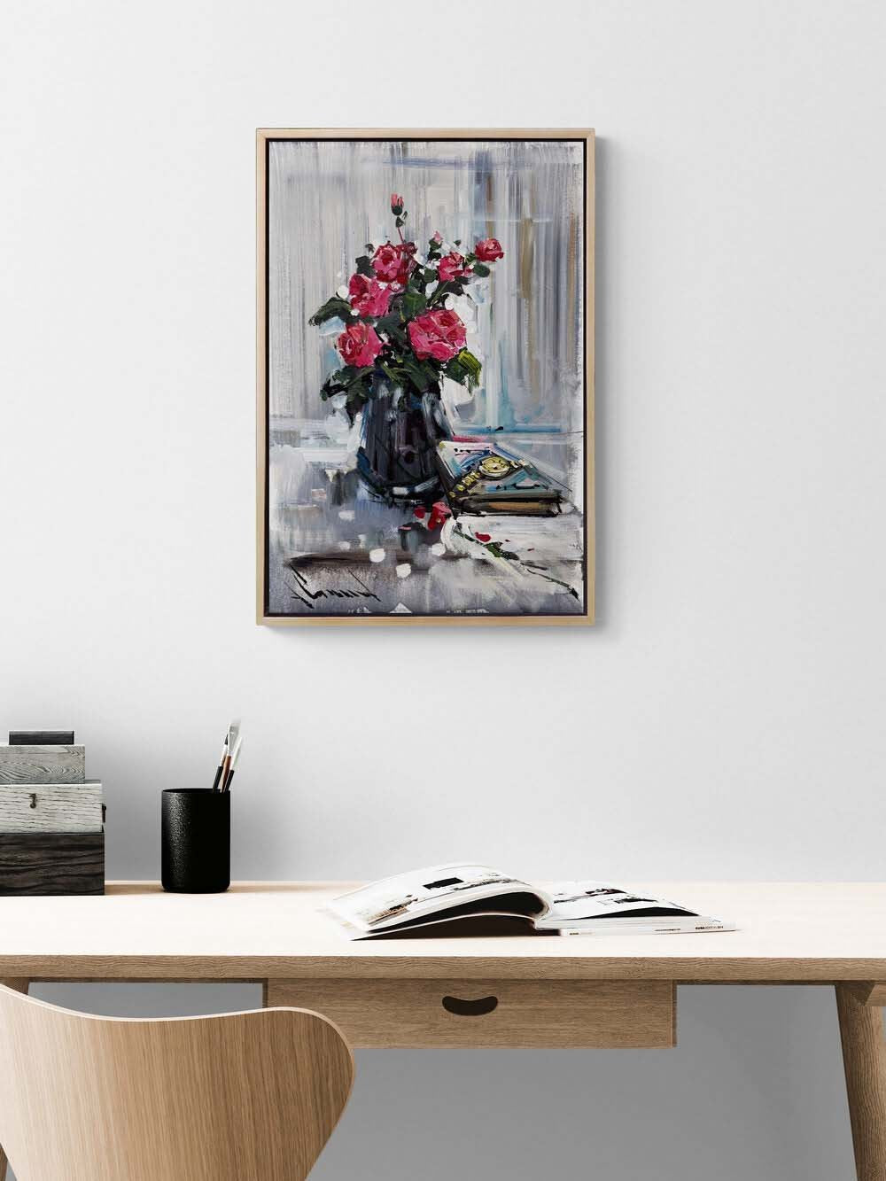 Güllerin Sessizliği Yağlı Boya Tablosu