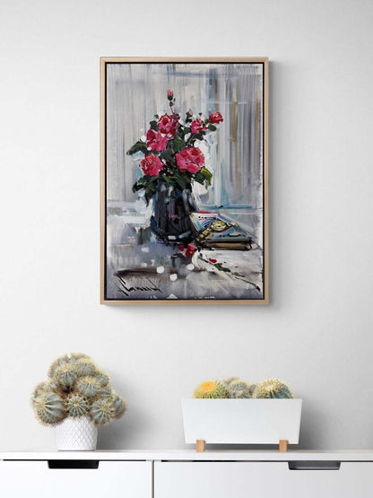 Güllerin Sessizliği Yağlı Boya Tablosu