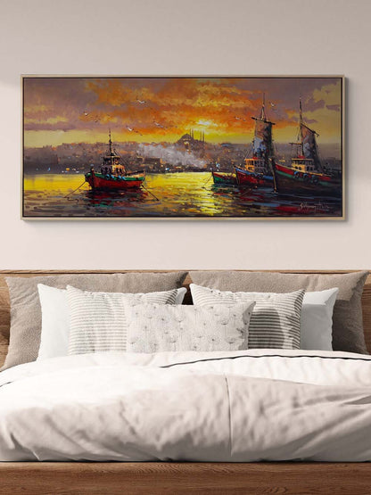 Gün Batarken İstanbul Yağlı Boya Tablosu