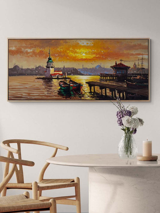 Kızıl Huzur İstanbul Yağlı Boya Tablosu