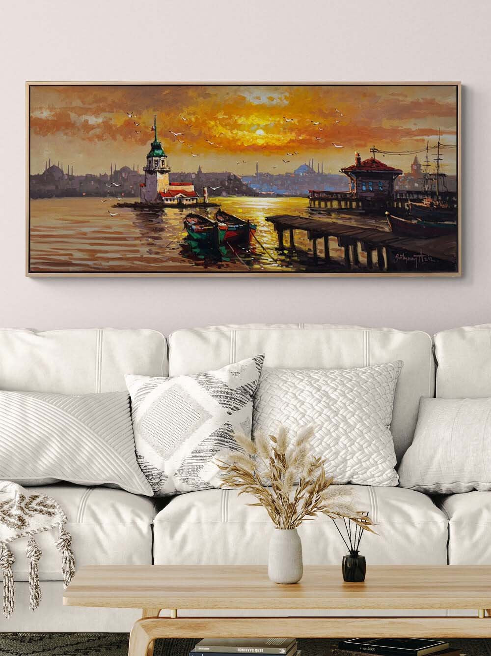 Kızıl Huzur İstanbul Yağlı Boya Tablosu