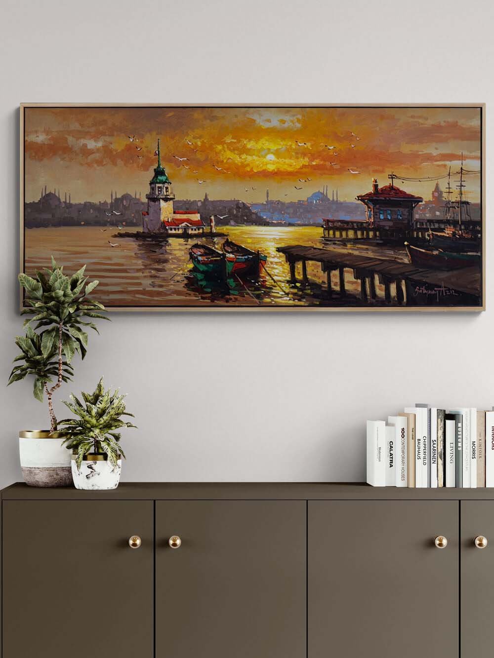 Kızıl Huzur İstanbul Yağlı Boya Tablosu