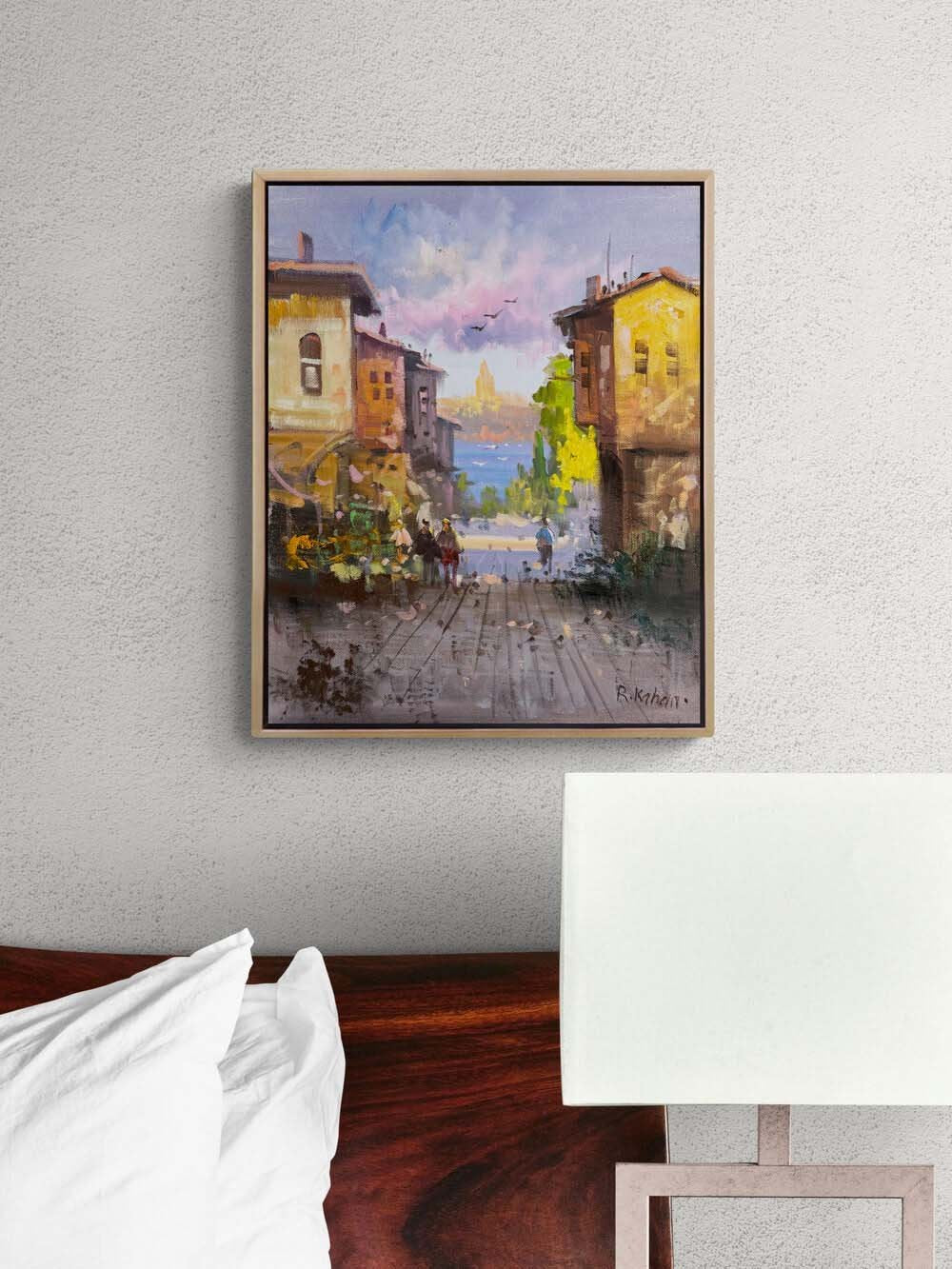 Boğaza Açılan Sokaklarda Yağlı Boya Tablosu