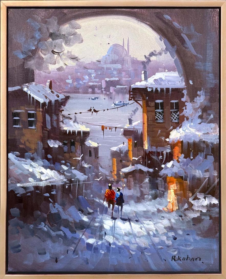 Kar Vakti İstanbul Yağlı Boya Tablosu