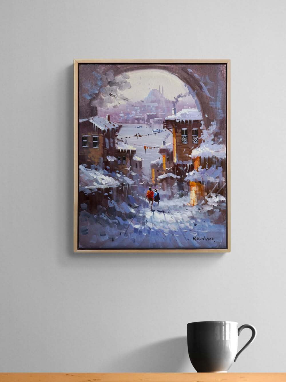 Kar Vakti İstanbul Yağlı Boya Tablosu