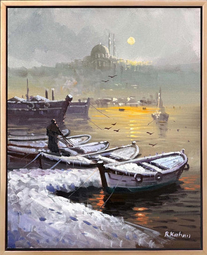 Kış Zamanı Boğaz Yağlı Boya Tablosu