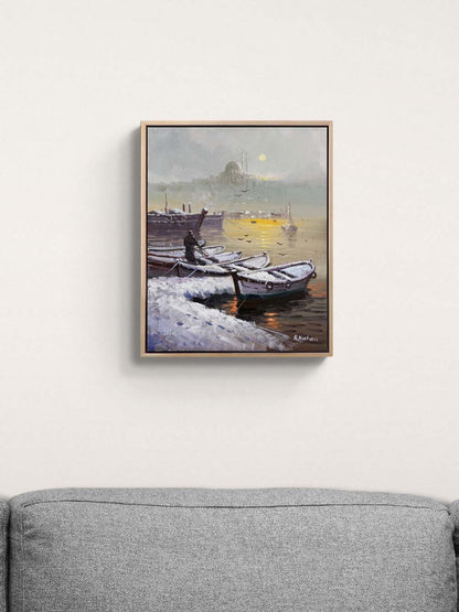 Kış Zamanı Boğaz Yağlı Boya Tablosu