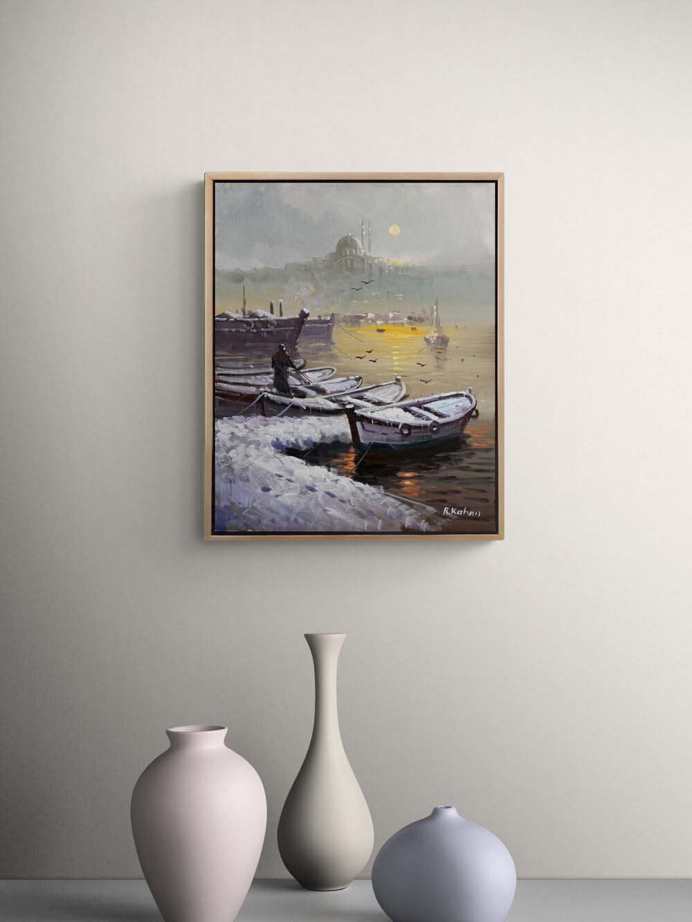 Kış Zamanı Boğaz Yağlı Boya Tablosu