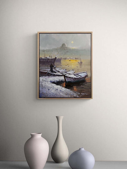 Kış Zamanı Boğaz Yağlı Boya Tablosu