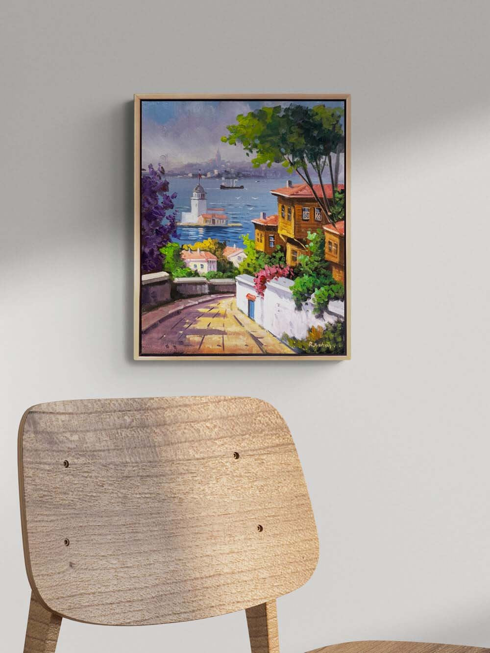 Kız Kulesine Bakış Yağlı Boya Tablosu