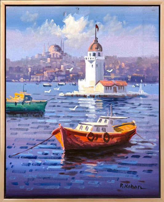 Kız Kulesi Huzuru Yağlı Boya Tablosu