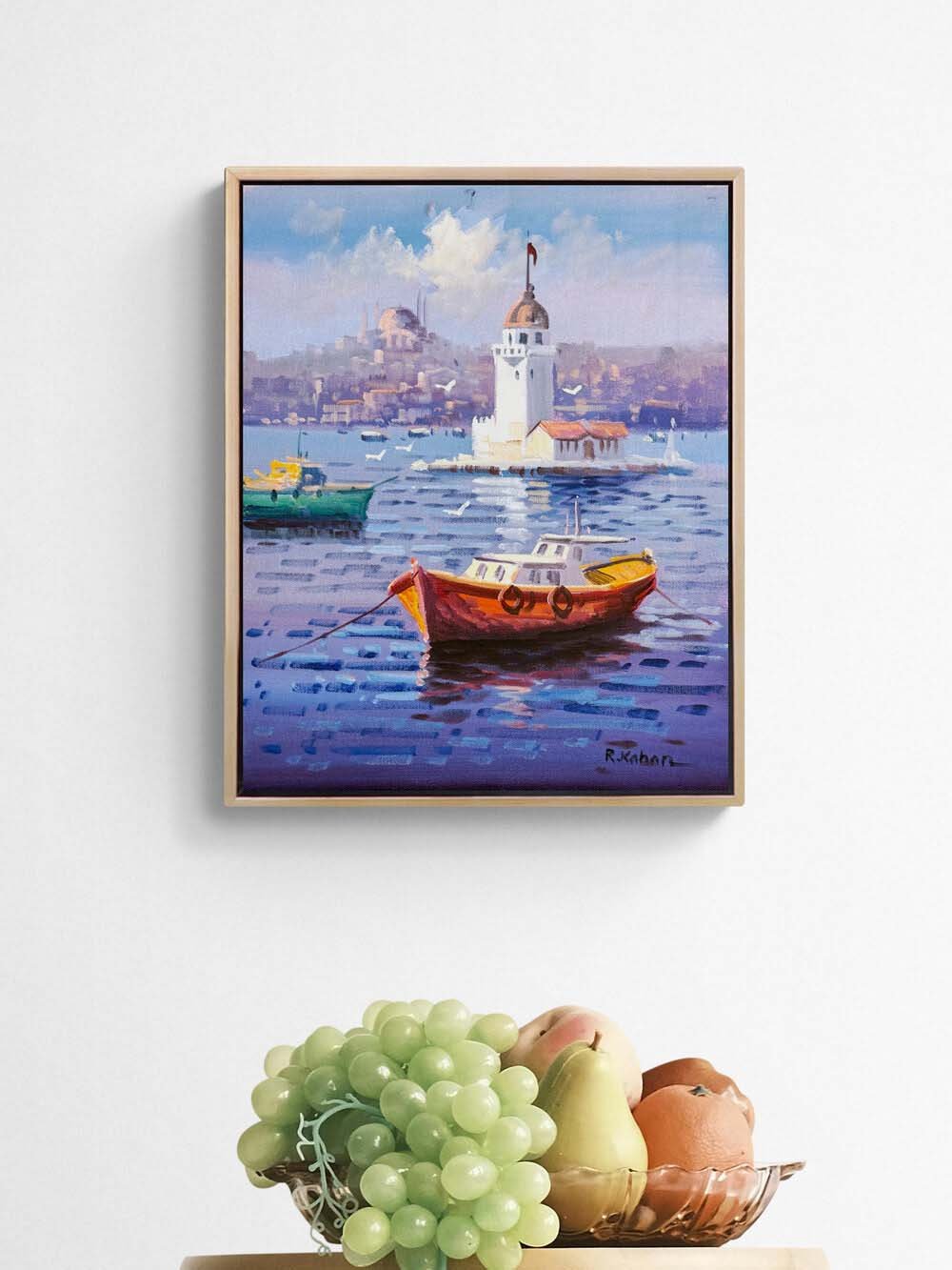 Kız Kulesi Huzuru Yağlı Boya Tablosu