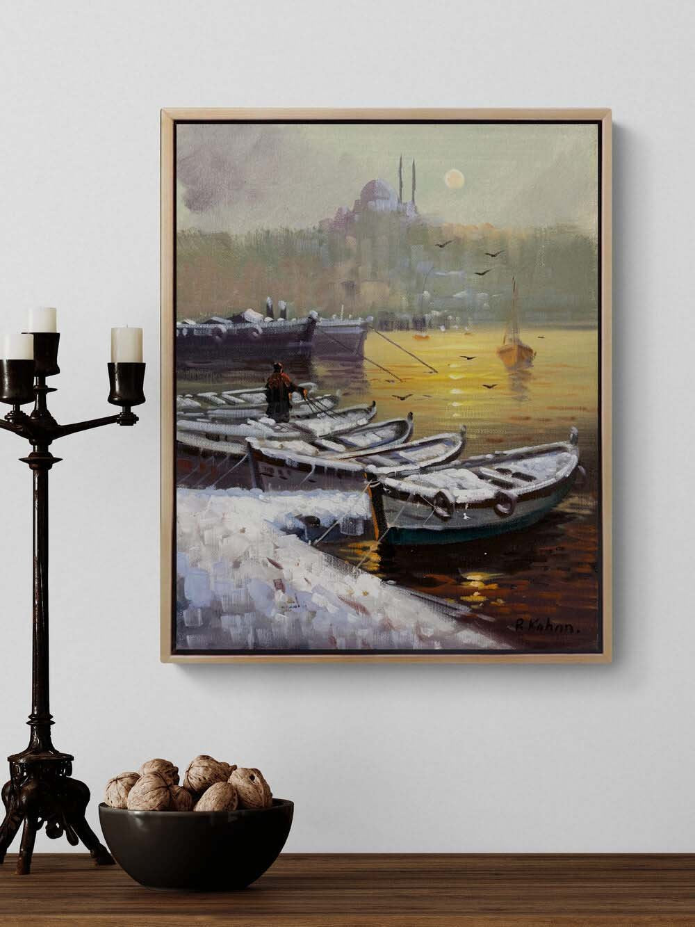 Kışın İstanbul'da Yağlı Boya Tablosu