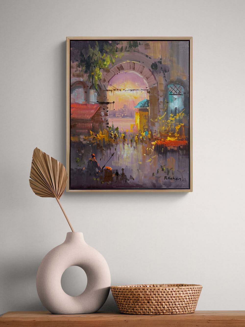 Renkli Sokaklar Yağlı Boya Tablosu