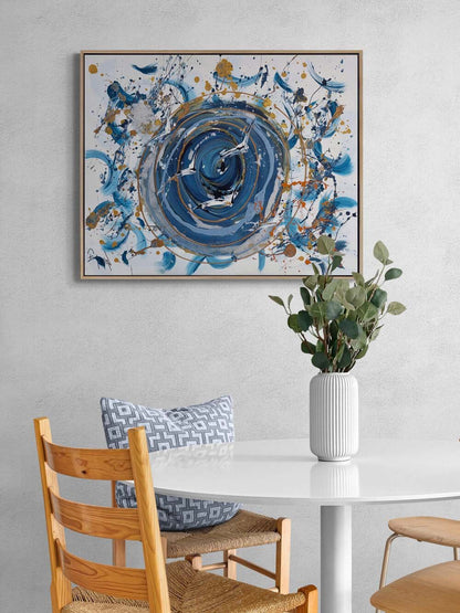 Mavilerde Kuşların Dansı Yağlı Boya Tablosu