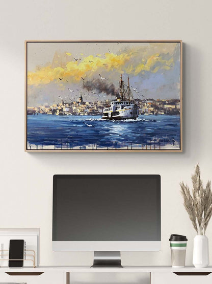 Vapurun Hikayesi Yağlı Boya Tablosu