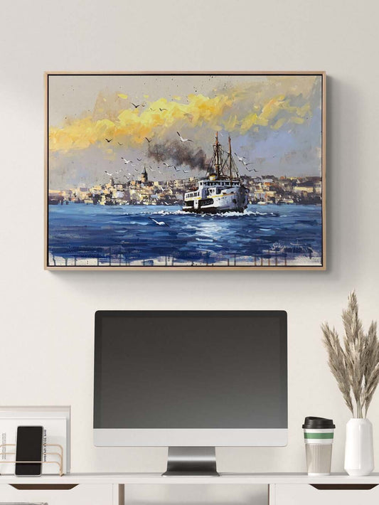 Vapurun Hikayesi Yağlı Boya Tablosu