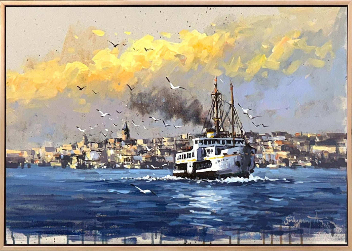 Vapurun Hikayesi Yağlı Boya Tablosu