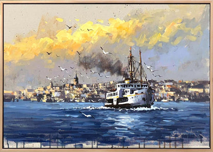 Vapurun Hikayesi Yağlı Boya Tablosu