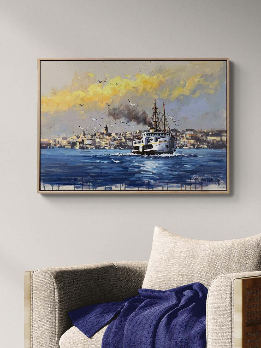 Vapurun Hikayesi Yağlı Boya Tablosu