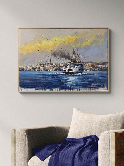 Vapurun Hikayesi Yağlı Boya Tablosu