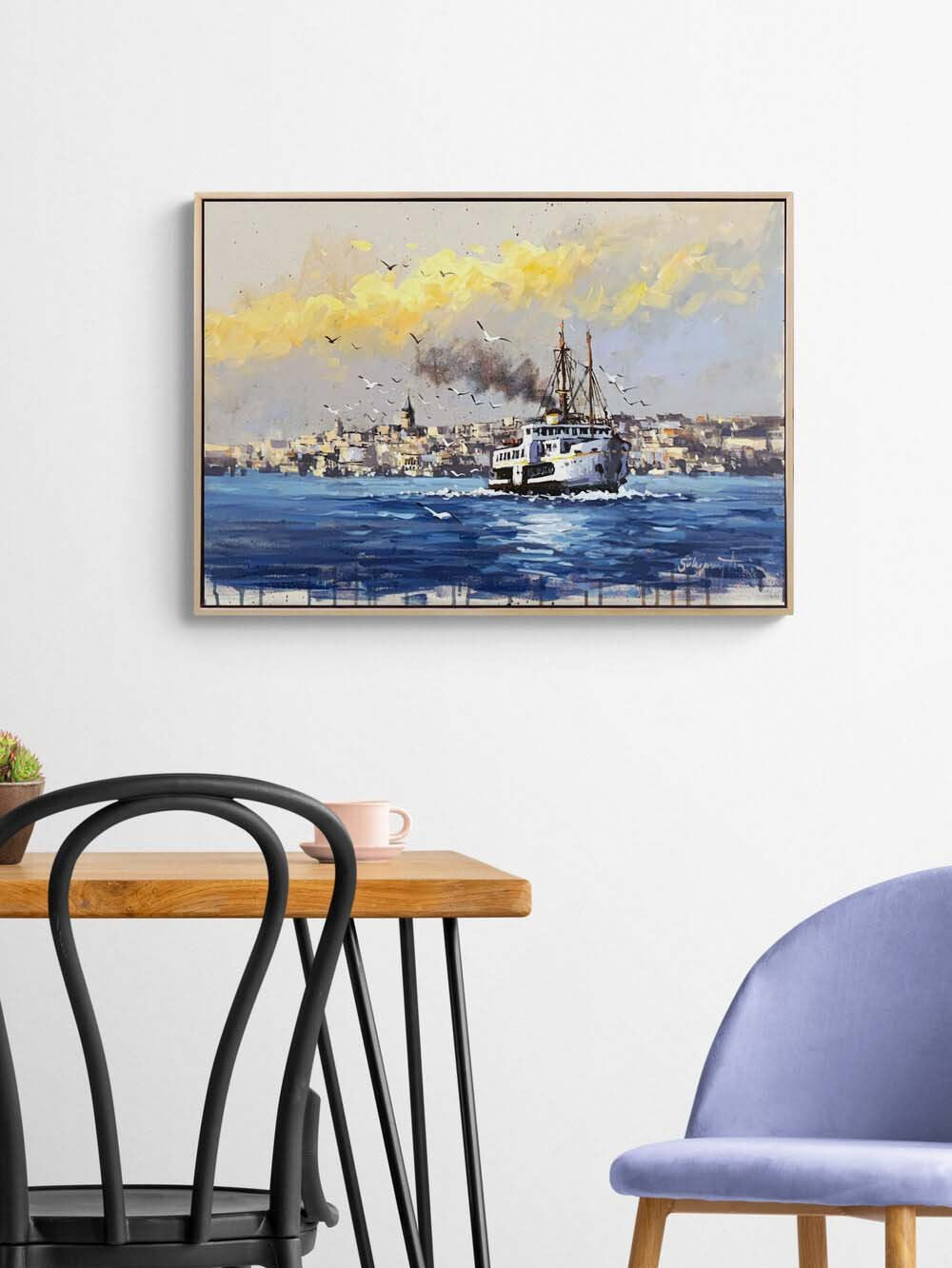 Vapurun Hikayesi Yağlı Boya Tablosu