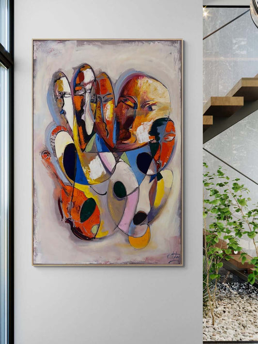 Renklerde Yüzler Yağlı Boya Tablosu