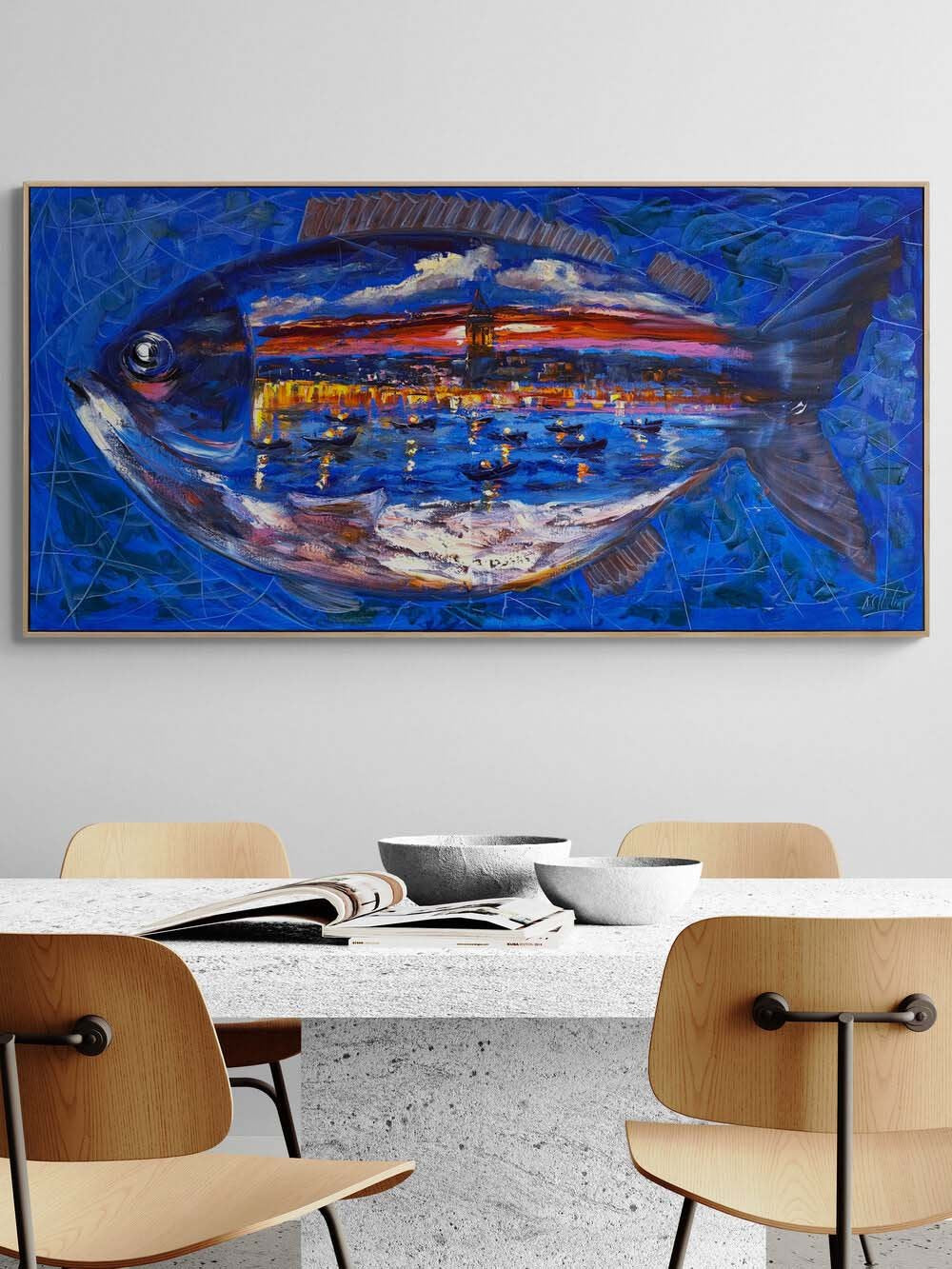 Denizin Kalbinde İstanbul Yağlı Boya Tablosu