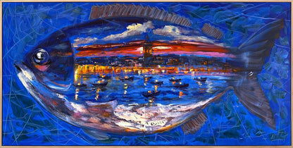 Denizin Kalbinde İstanbul Yağlı Boya Tablosu