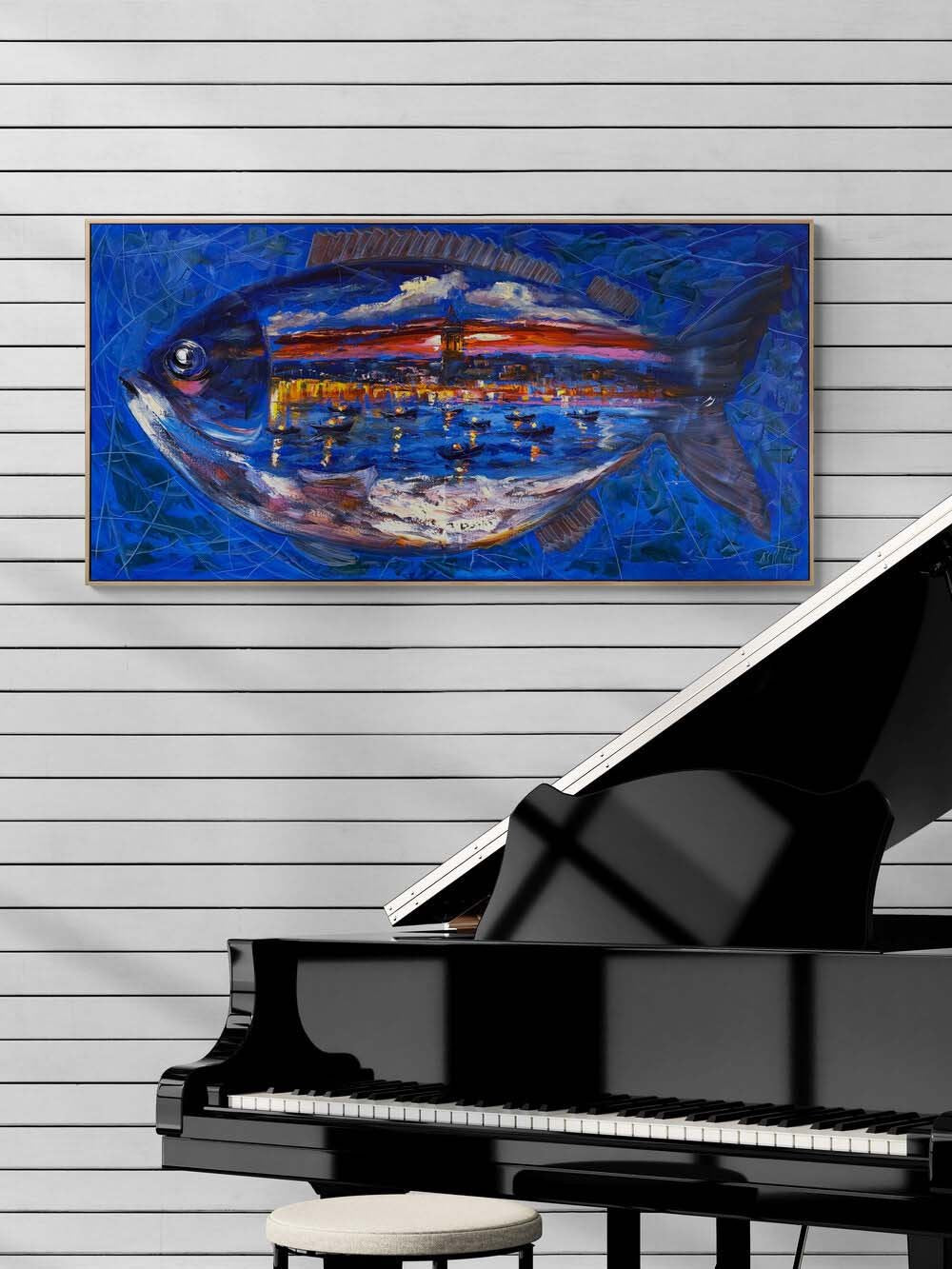 Denizin Kalbinde İstanbul Yağlı Boya Tablosu