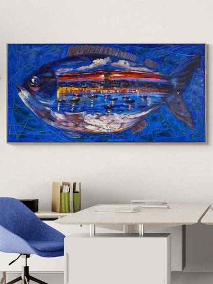 Denizin Kalbinde İstanbul Yağlı Boya Tablosu